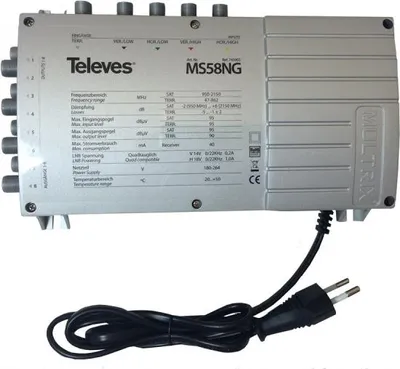 Produktbild von Televes Multischalter 5in8 MS58NG mit terr. Eingang Schaltnetzteil