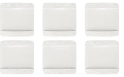 Produktbild von Villeroy & Boch Manufacture Rock blanc 6er Set Speiseteller weiß 28cm Porzellan
