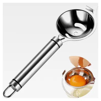 Produktbild von Eiertrenner aus rostfreiem Stahl, Eigelb- und Eiweißseparator mit langem Griff, Küchenwerkzeug