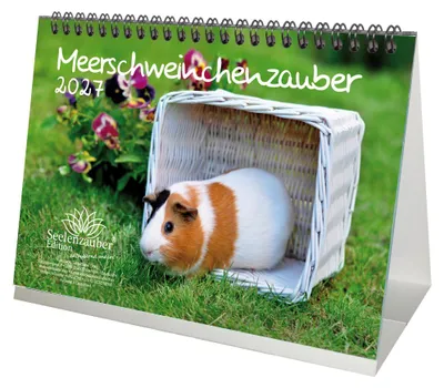 Produktbild von Meerschweinchenzauber DIN A5 Tischkalender für 2027 Meerschweinchen - Seelenzauber