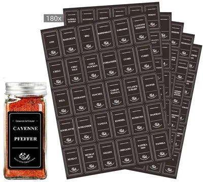 Obrázok produktu pre Samolepiace štítky na bylinky, čierne, 180 ks
