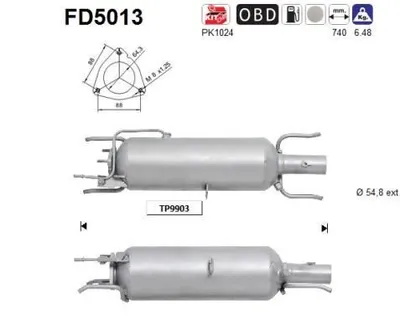 Produktbild von AS FD5013 Dieselpartikelfilter Rußpartikelfilter DPF für OPEL Vectra C Caravan (Z02) Abgasanlage Diesel
