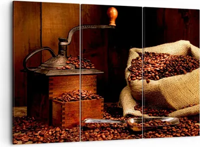 Produktbild von Bild auf Leinwand - Leinwandbild - Frühstück Schokolade Kaffee Bohnen - 105x70cm - Wand Bild - Wanddeko - Leinwanddruck - Bilder - Kunstdruck - Leinwand bilder - Wandkunst - CE105x70-2163
