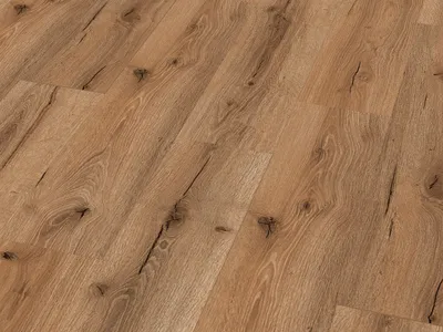 A close-up view of wood-look flooring planks.