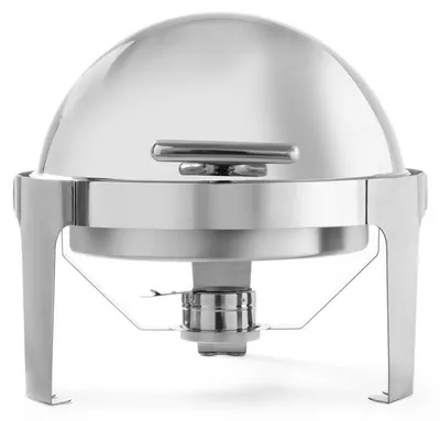Produktbild von Runde Warmhalteplatte mit Rolldeckel, 5,6 Liter, für Buffets und Catering