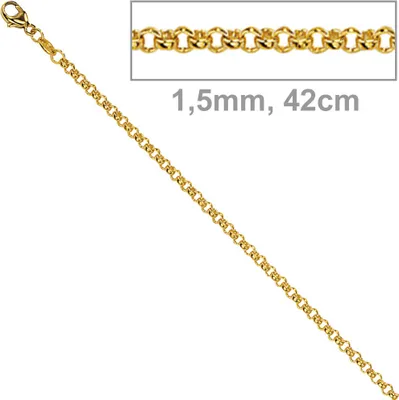 Produktbild von JOBO Erbskette 333 Gelbgold 1,5 mm 42 cm Gold Kette Halskette Karabiner