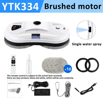 Obrázok produktu pre Robot na umývanie okien – model YTK334 – Ultraplochý vysávač na okná – Automatická funkcia rozprašovania vody – Diaľkové ovládanie – EÚ zástrčka, 100–240 V