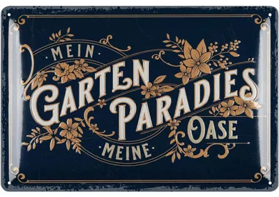Produktbild von Blechschilder Garten Schild mit Spruch- nostalgische Dekoration als Gärtner Geschenke oder für Mama zum Muttertag - retro Deko Metallschild