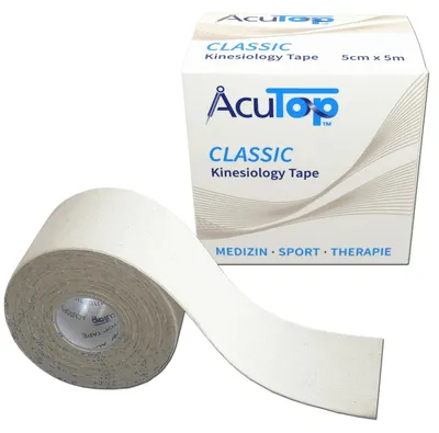 Produktbild von AcuTop® Classic Kinesiology Tape 5 cm x 5 m : Weiß Produktfarbe: Weiß