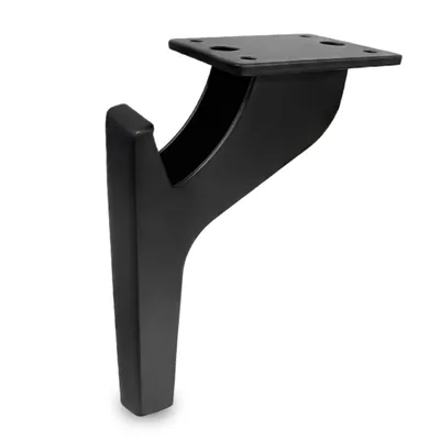Obrázek produktu pro Nábytkové nohy kovové černé 18 cm Industrial - Designové ocelové nohy pro pohovku, skříň a komodu - Matný práškový lak, hranaté včetně chrániče podlahy výška 180 mm