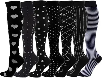 Produktbild von Sportschlauchsocken für Männer/Frauen, S/M, Nylon, Schwarz/Weiß, für Laufen, Radfahren und Sport.