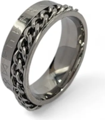 Produktbild von Fidget Spinner Ring. Kette-Runen Anti Stress Ring US 9