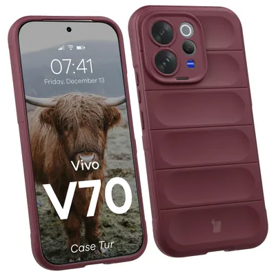 Produktbild von Robuste Handyhülle für Vivo V70 5G, Bizon Case Tur, Burgunderrot