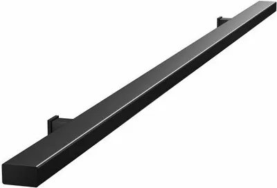 Produktbild von Sellon24® Wandhandlauf Handlauf Stahl RAL Treppen Pulverbeschichtet Schwarz eckig Halterung Wand matt Geländer black - SLIM / 100 cm / RAL9005