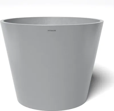 Image de POTS&MORE Pot de fleurs Conico 50, Ø 50 cm forme ronde gris clair hauteur 40,5 cm