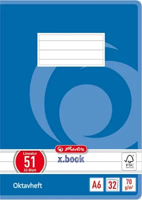 Produktbild von Oktavheft A6 32 Blatt liniert Packung mit 10 Stück