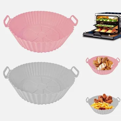 Obrázek produktu pro Silikonové formy do horkovzdušné fritézy, sada 2 ks, velký objem, opakovaně použitelné silikonové formy do horkovzdušné fritézy, ideální pro rozdělení jídla do jednotlivých zón.