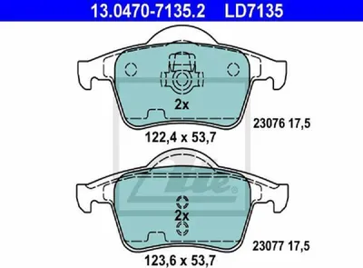 Zdjęcie produktu dla Klocki Hamulcowe Volvo Tył S60/S70/S80/C70/V70/Xc70 2,0-3,0 00-09