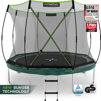 Produktbild von KINETIC SPORTS Trampolin Federlos-Design 'Bungee Safety Elite' Ø 244/305/366 cm - mit AirMAXX Sprungtuch, Outdoor Gartentrampolin für Kinder