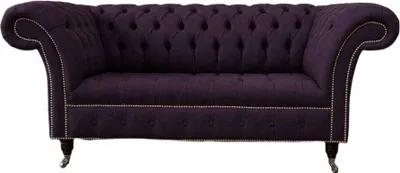 Immagine prodotto di Divano imbottito, divano a due posti, design Chesterfield, divano in tessuto