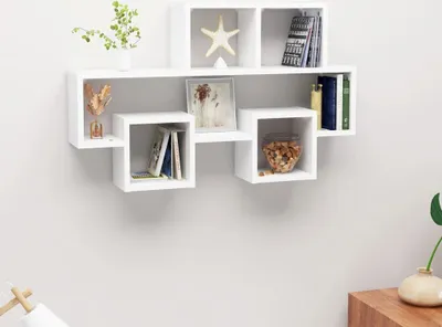 Obrázok produktu pre The Living Store Nástenná polica v tvare auta biela 82x15x51 cm materiál na báze dreva