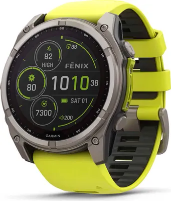 Produktbild von Garmin Fenix 8 - 51mm Solar Sapphire Graphit / Gelb