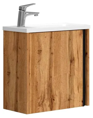 Produktbild von Waschbeckenunterschrank Kleo, Goldkraft Eiche, 49 cm, mit Badunterschrank und Waschbecken