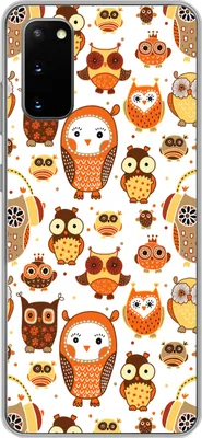 Produktbild von MuchoWow® Handyhülle Schutzhülle Hülle für Telefoonhoesje Samsung Galaxy S20 Mädchen - Eule - Orange - Muster - Mädchen - Kind - Kinder Silikon Softcase Handy Hülle - Bild