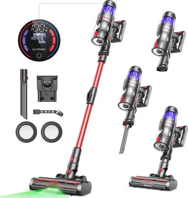 Produktbild von U16 Flex - Akku-Stielstaubsauger - 45 kPa Saugkraft - 60 Min Laufzeit - 550 W - HEPA-Filter - LCD-Display - 180° Flexrohr - Weiß