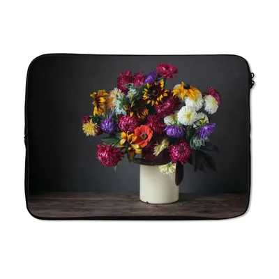 Produktbild von MuchoWow® Laptop Hülle 14 ZollBlumenstrauß - Farben - Stilleben Laptoptasche - Laptoptasche - Stoßsicher - Schutzhaube