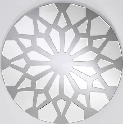Produktbild von Casa Padrino Designer Wandspiegel Grau Ø 100 cm - Moderner Design Spiegel - Garderoben Spiegel - Wohnzimmer Spiegel - Luxus Kollektion