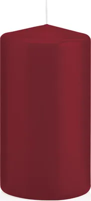 Produktbild von Stumpenkerzen mit Abbrandschutz Bordeaux (Kerzen in Cellophan gewickelt) 150 x 100 mm 6 Stück für den sicheren Abbrand von Kerzen auf Adventskränzen und Gestecken