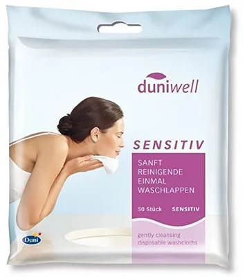 Zdjęcie produktu dla [1 x 50 sztuk] Jednorazowe flanelki Sensitive, [Duniwell]