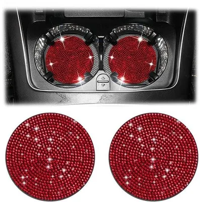 Immagine prodotto di Supporti trasparenti per sottobicchieri con sottobicchieri antiscivolo, confezione da 2, colore nero, diametro 7 cm