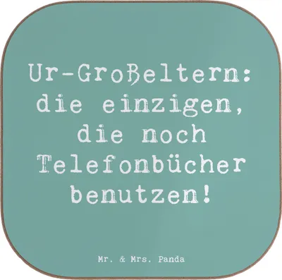 Produktbild von Mr. & Mrs. Panda Untersetzer Glas Spruch Ur-Großeltern Liebe - Meeresbrise - Geschenk, Tassenuntersetzer, Coaster, Weihnachten, Generationen, gläseruntersetzer, Tassen