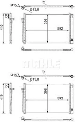 Produktbild von Mahle Klimakondensator für BMW 5er E60 6er E63 7er E65