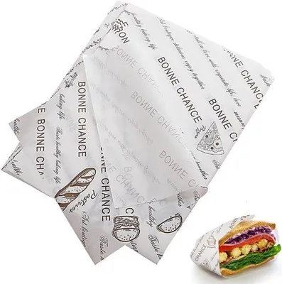 Produktbild von Wachsfolie Blätter - 38 x 28 cm - Lebensmittelgrade - 100 Blätter - Backpapier - Sandwichpapier - Frittierpapier