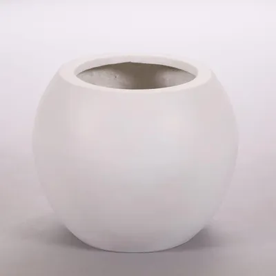 Produktbild von Elegant Einrichten | Pflanzkübel | Fiberglas | Ball | D40xH32cm | perlmutt weiß.