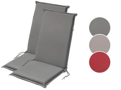 Produktbild von 2er Set Gartenstuhl Auflage | Hochlehner | anthrazit | 120 x 50 cm | XDREAM