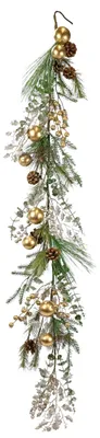 Productafbeelding van Kunstmatige Kruidengirlande met Kerstdecoratie