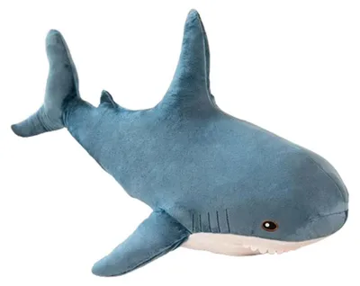 Image de Peluche requin, coussin en peluche, 30 cm, bleu