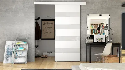 Obrázek produktu pro Posuvné dveře MIRAN 5 - 70 cm, bílé / bílé sklo