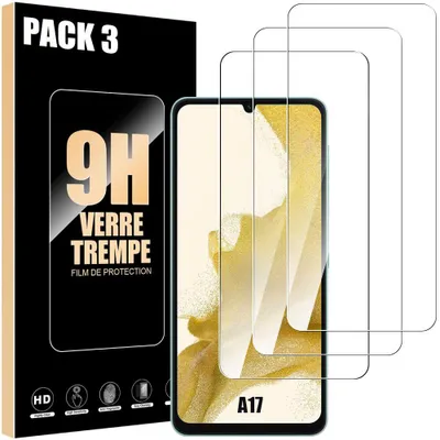 Image de 3 Verre Trempé pour Samsung Galaxy A17, Protection d'écran Anti-Rayures 9H Antichoc Transparent