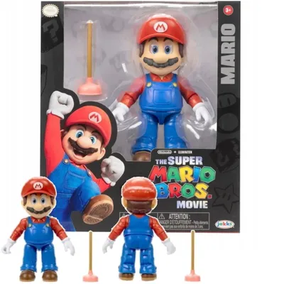 A product packaging for a Mario action figure from The Super Mario Bros. Movie.