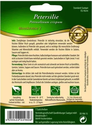 Produktbild von Petersilie Mooskrause 2 | Petersiliensamen von Quedlinburger [MHD 01/2024]