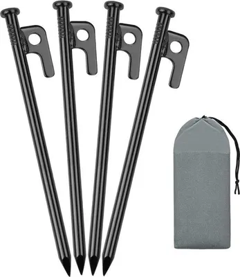 Immagine prodotto di 4 picchetti in acciaio da 19 cm per il campeggio e l'escursionismo