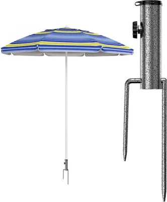 Produktbild von Rasendorn Sonnenschirmständer Sonnenschirmhalter Schirmständer mit Erdspieß für Sonnenschirm Gartenschirm Angelschirm Hochwertiges Material
