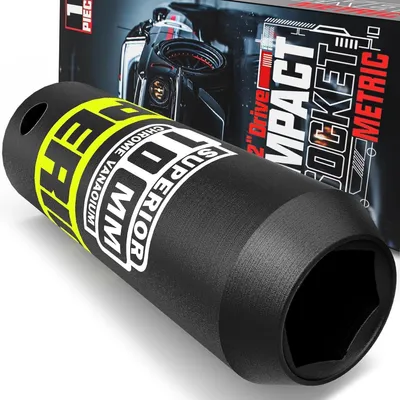 Produktbild von Schlagschrauber Nuss 1/2 Zoll SW 10 mm Kraft-Steckschlüssel-Einsatz CR-V 78 mm Lang Tief 6-Punkt