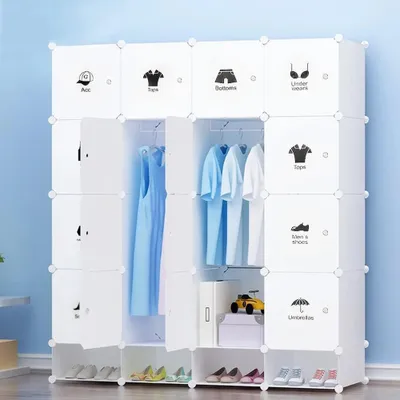 Produktbild von Modularer Kleiderschrank mit 16 Fächern für Schuhe und Kleidung