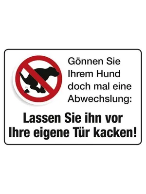 Produktbild von Hund vor die eigene Tür kacken, Blechpostkarte 10,5 x 14,8 cm, PC302/194